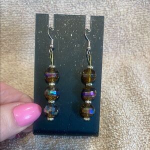 Elegant Brown Beaded Earrings